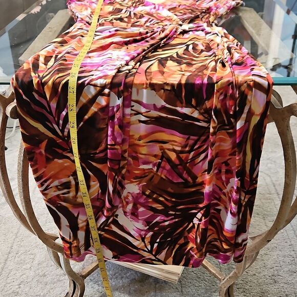 Cache Tropical Print Faux Wrap Tulip Hem Dress Size Small - Picture 15 of 15